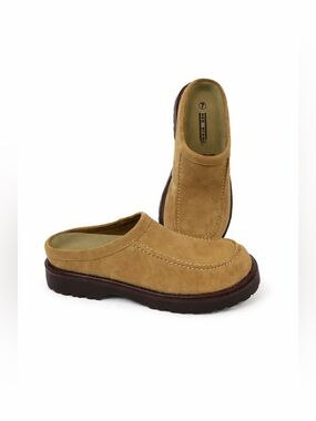 RED STONE Women's Y2K Tan Suede Lug Sole Slipon Mules 7 NEW